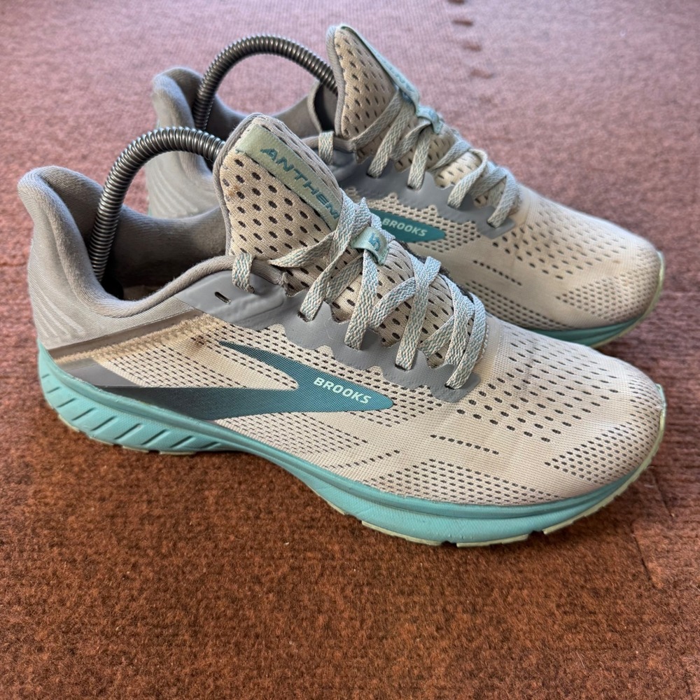 Brooks Anthem 5 Womens Running Shoes Grey Teal gym shoe fit 1203651B028 Size 9.5